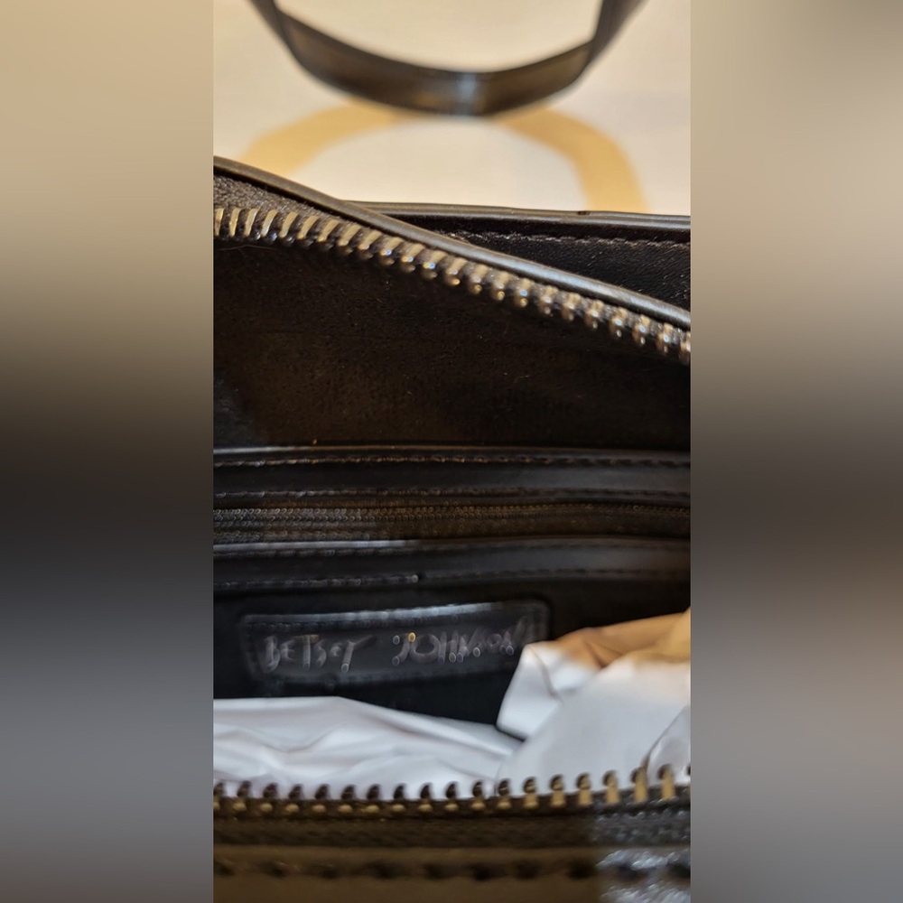 BETSY JOHNSON black and white checkered shoulder bag - Picture 2 of 5